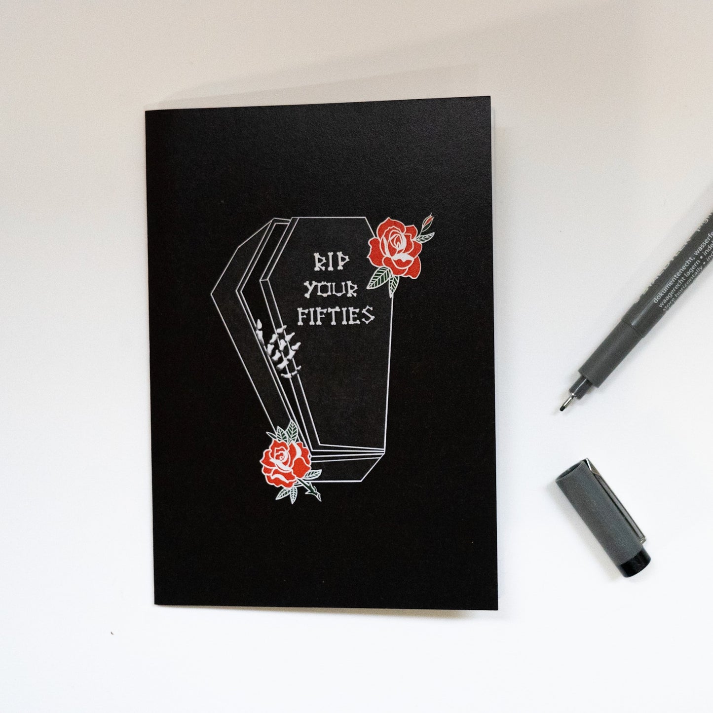 RIP Your Fifties Coffin Gothic 60th Birthday Card