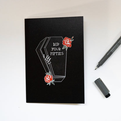RIP Your Fifties Coffin Gothic 60th Birthday Card
