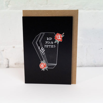 RIP Your Fifties Coffin Gothic 60th Birthday Card