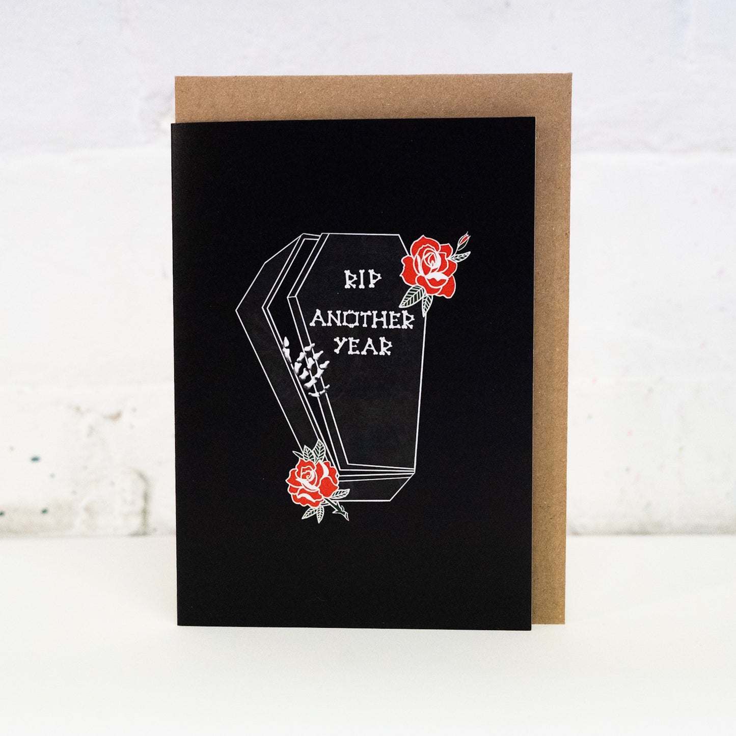 RIP Another Year Coffin Gothic Birthday Card