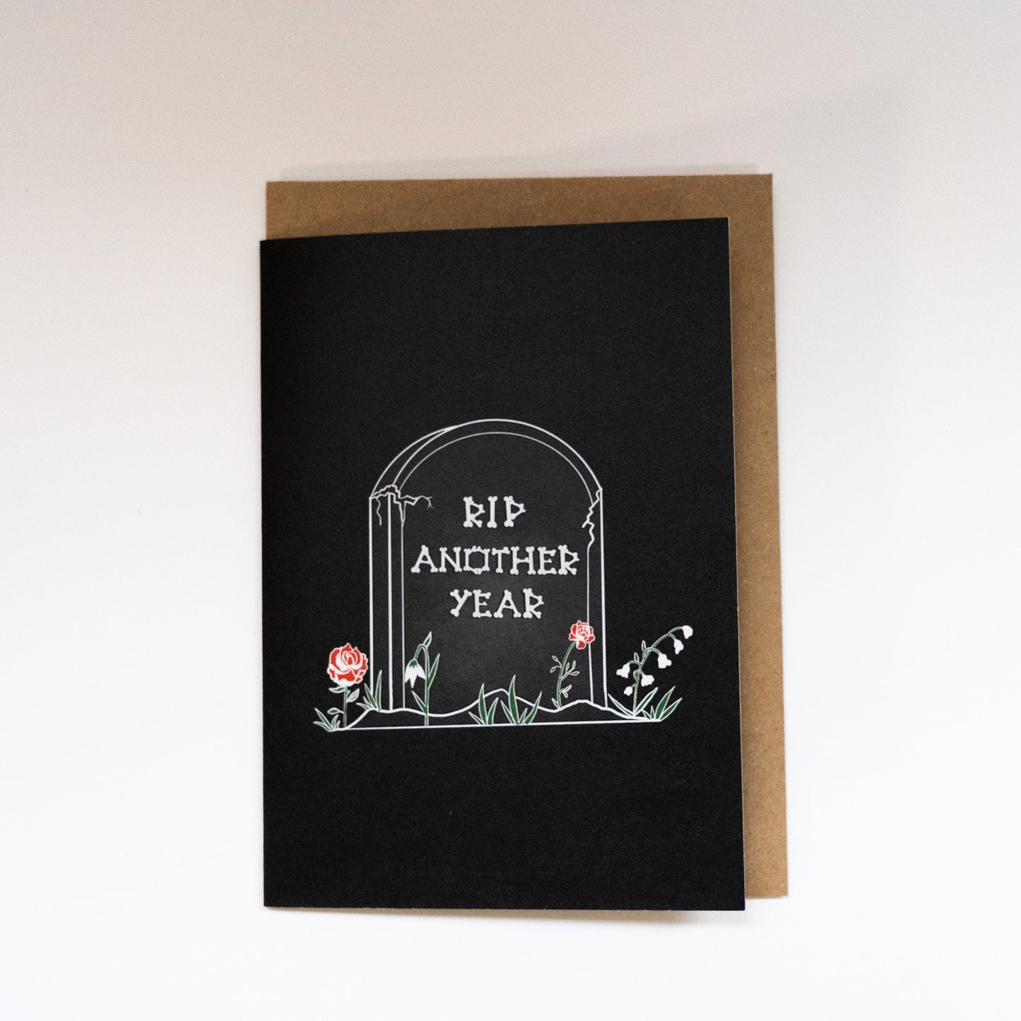 RIP Another Year Gravestone Gothic Birthday Card