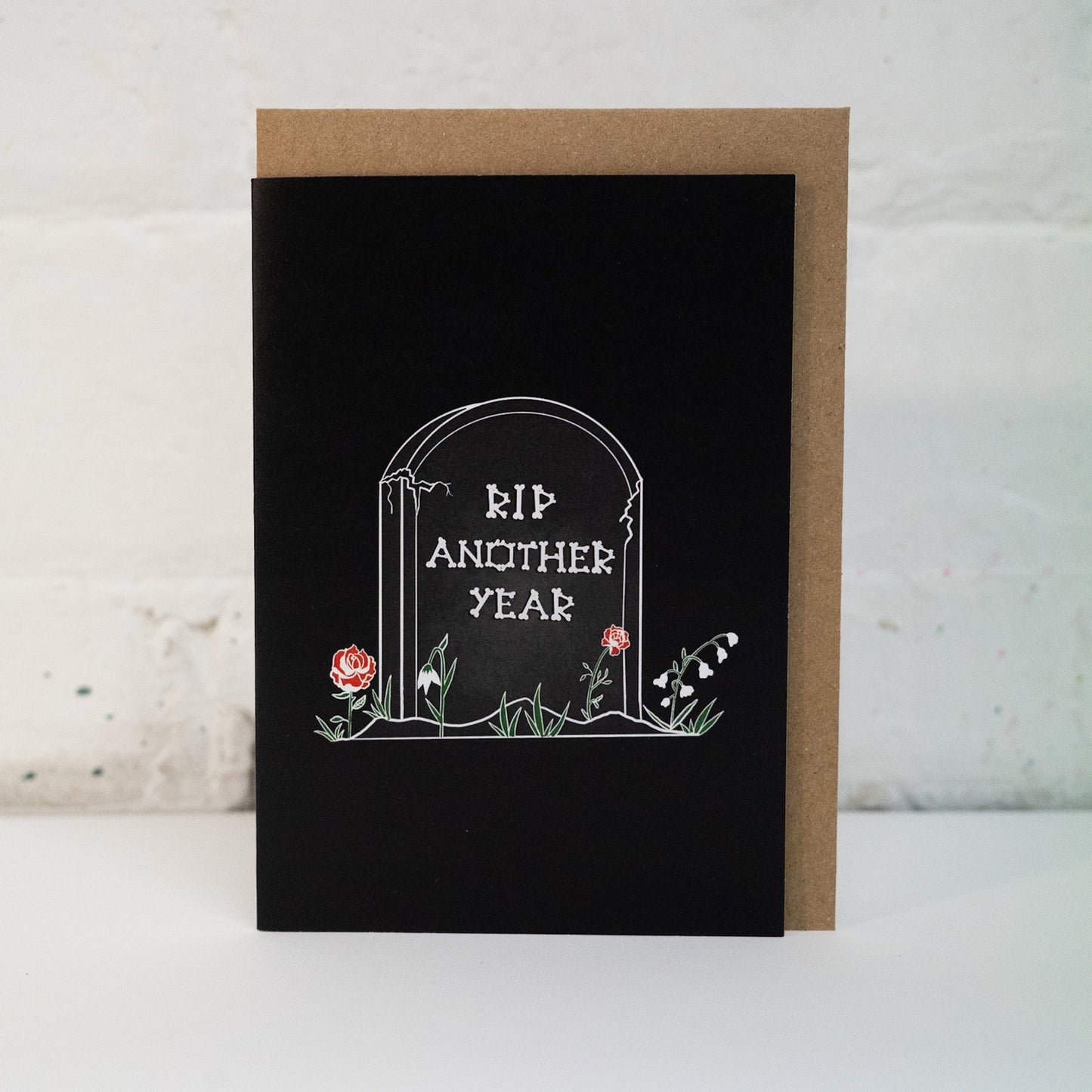 RIP Another Year Gravestone Gothic Birthday Card
