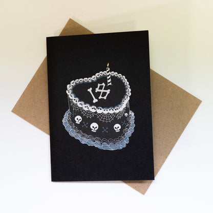 18th Gothic Birthday Cake Greetings Card