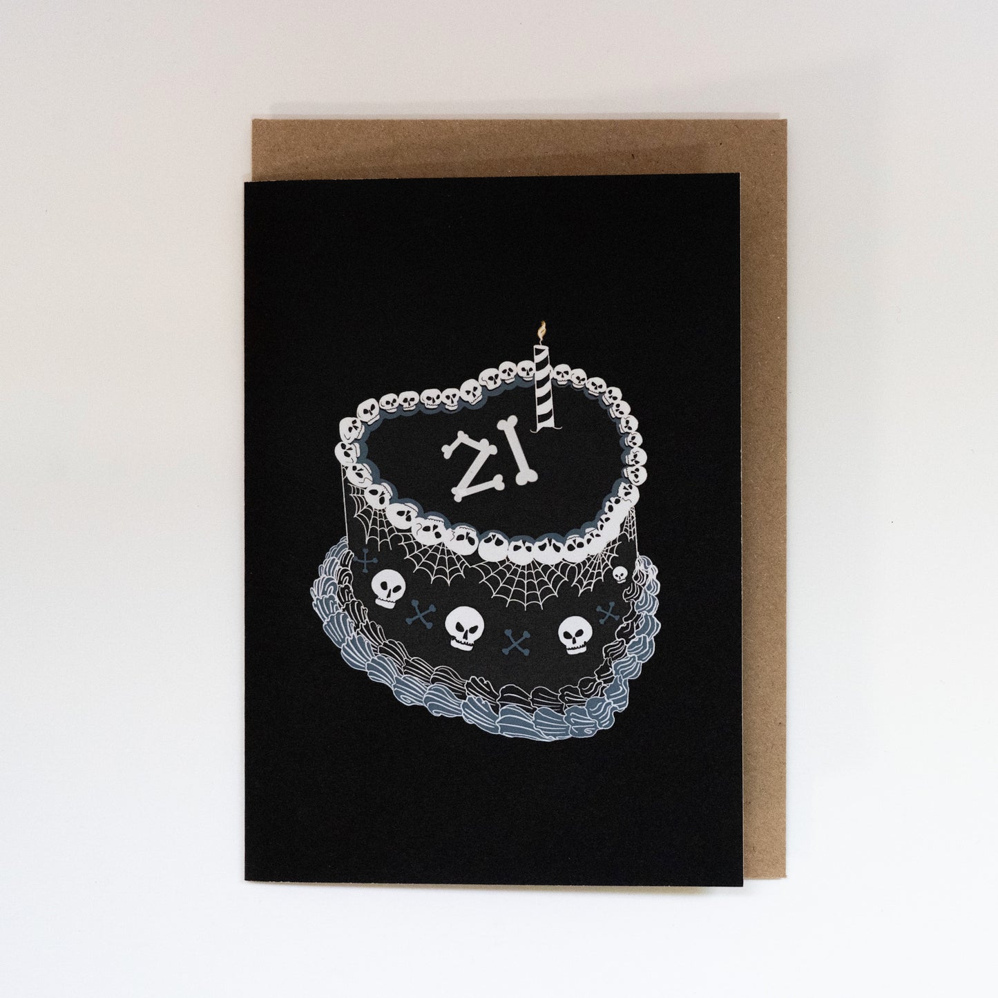 21st Gothic Birthday Cake Greetings Card