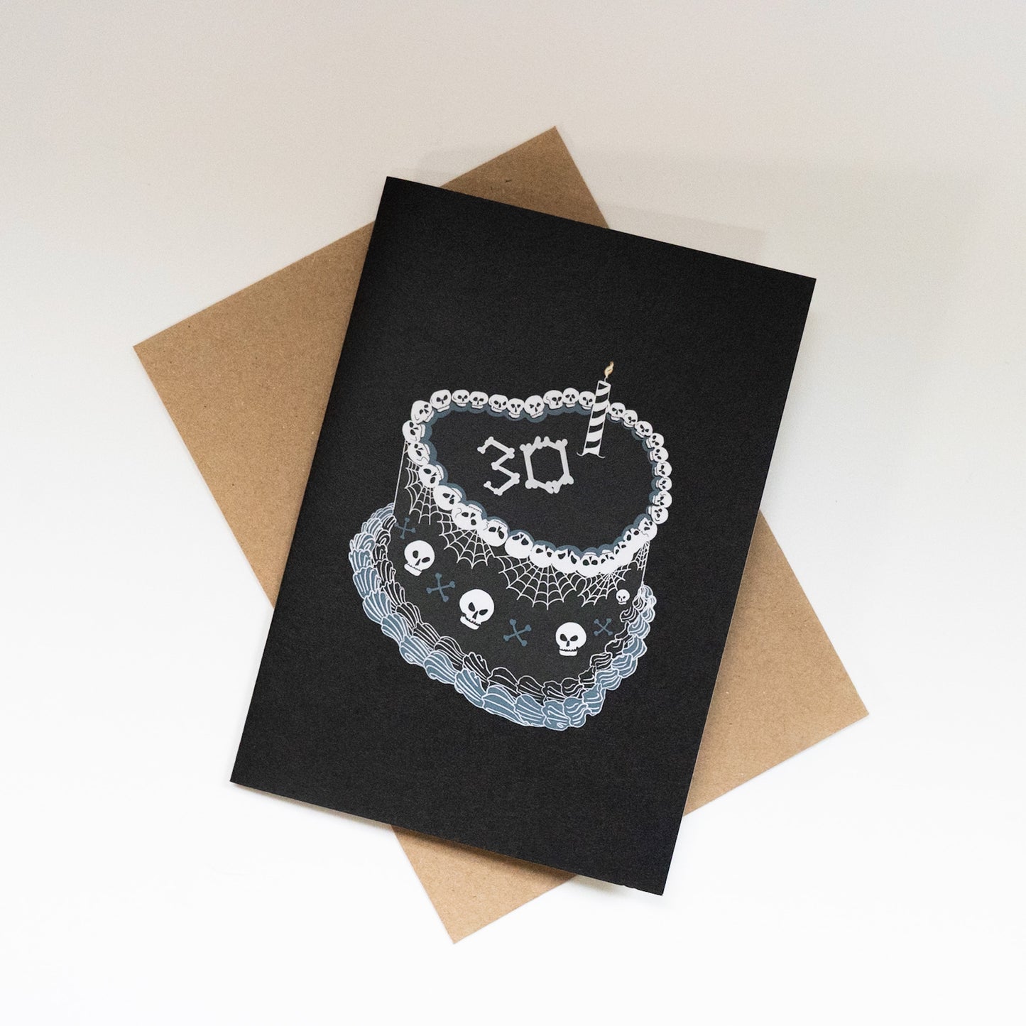 30th Gothic Birthday Cake Greetings Card