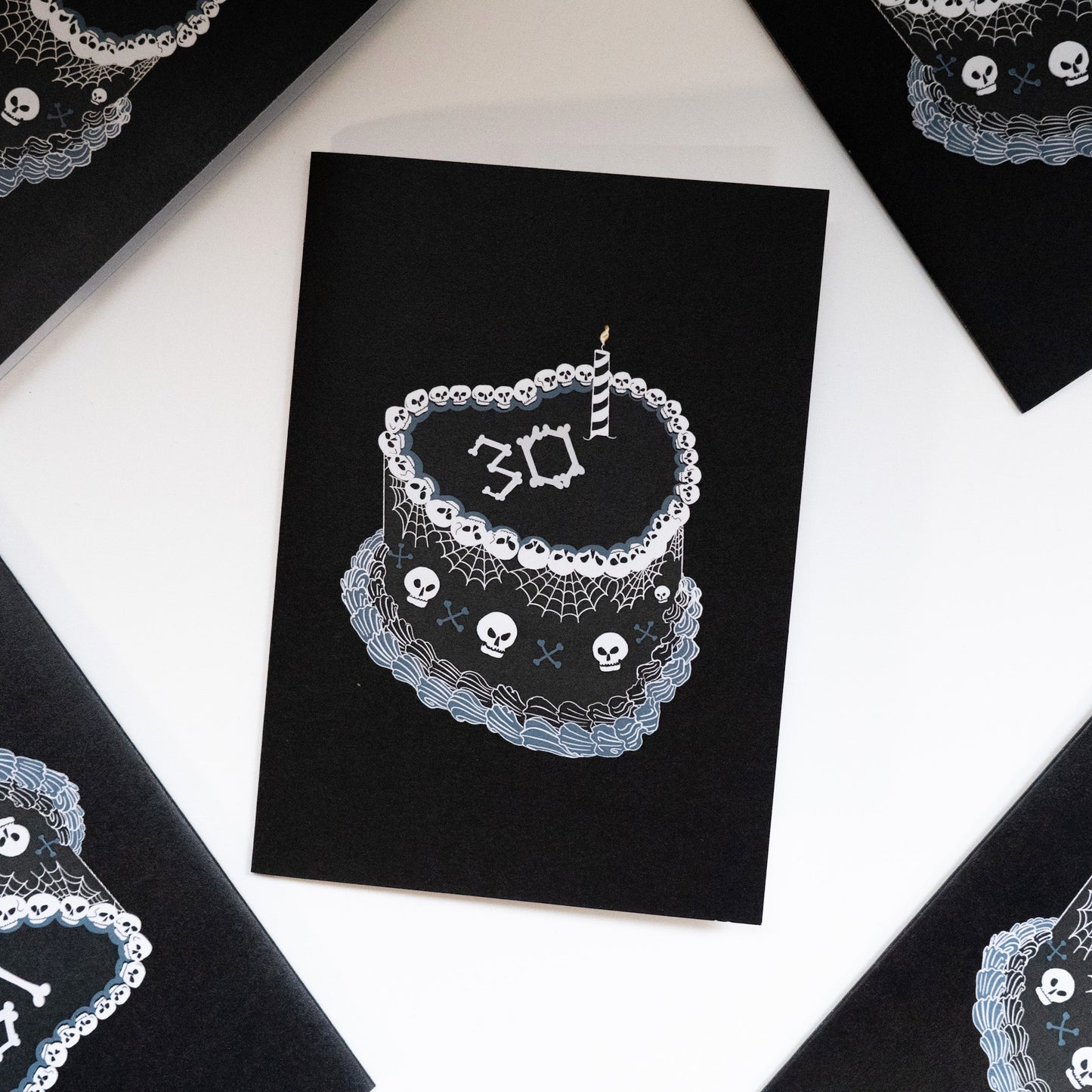 30th Gothic Birthday Cake Greetings Card