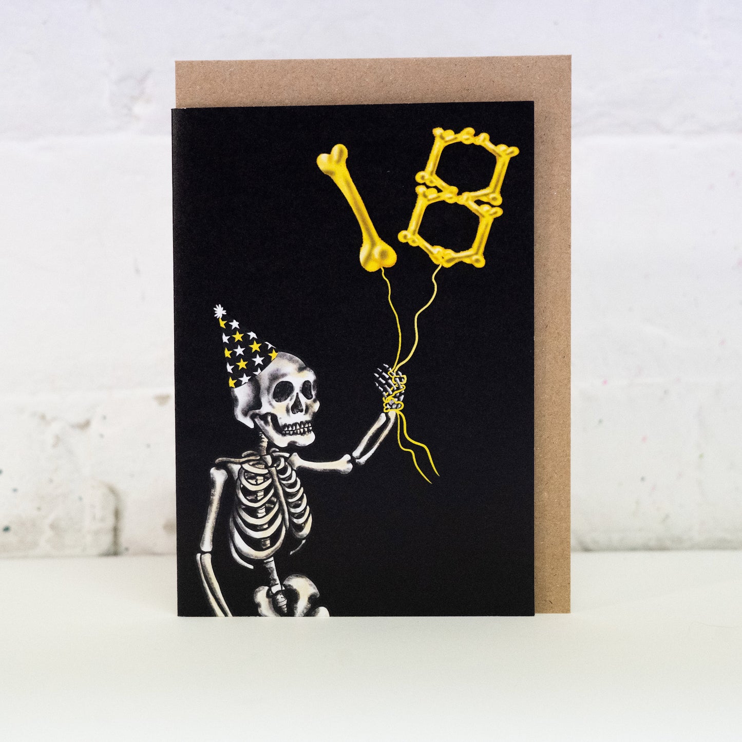 18th Balloon Skeleton Gothic Birthday Card