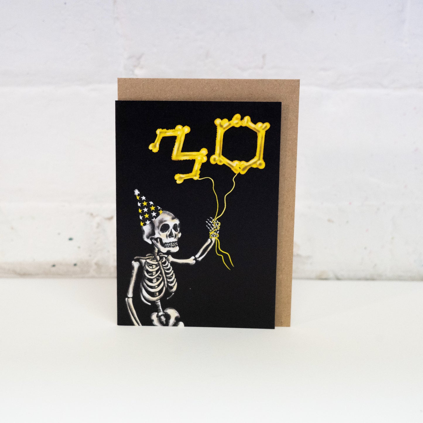 30 Balloon Skeleton Gothic Birthday Card
