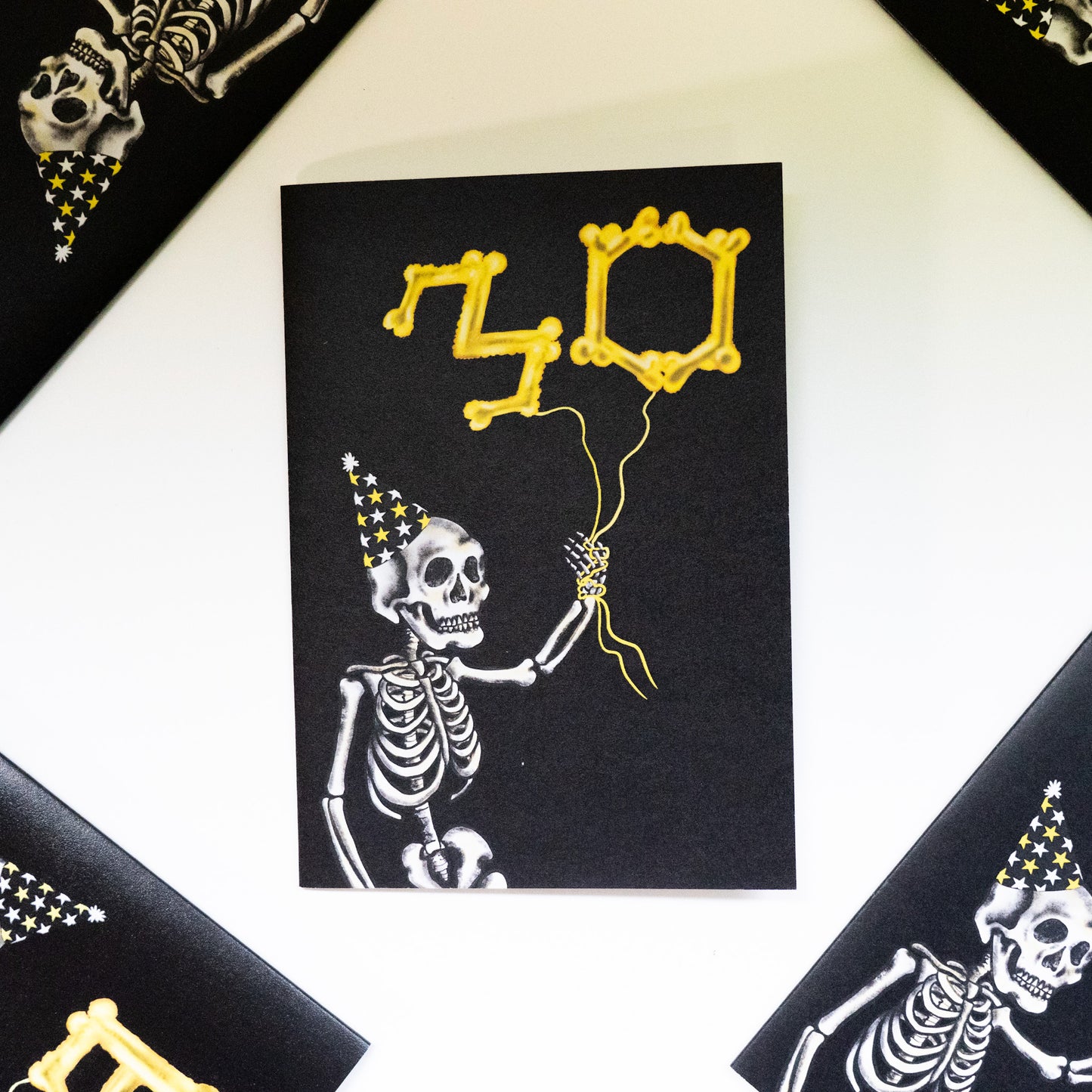 30 Balloon Skeleton Gothic Birthday Card