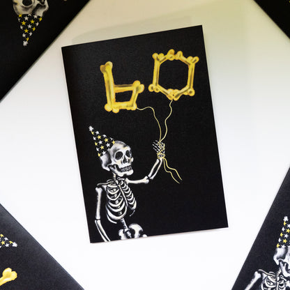 60 Balloon Skeleton Gothic Birthday Card