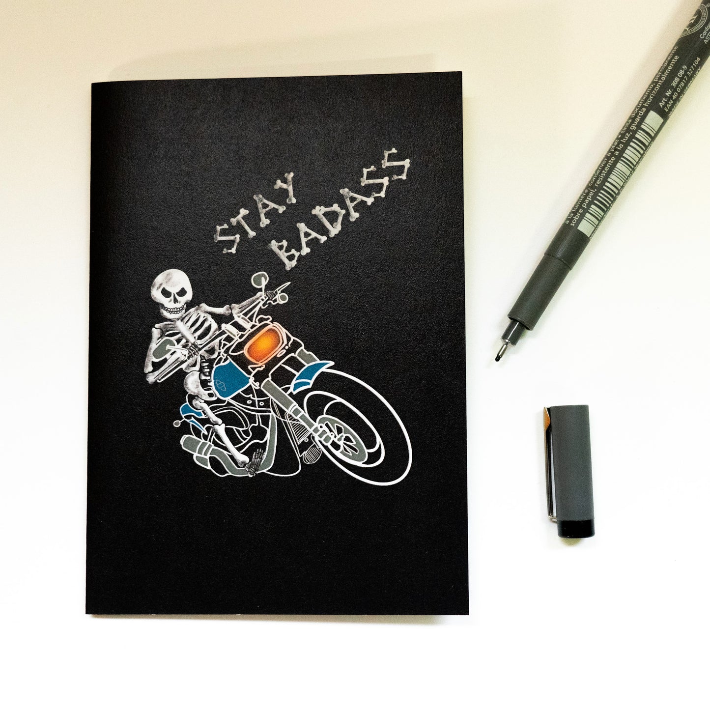 Stay Badass Biker Gothic Greetings Card