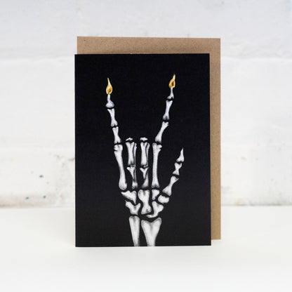 Rock Out Skeleton Gothic Birthday Card
