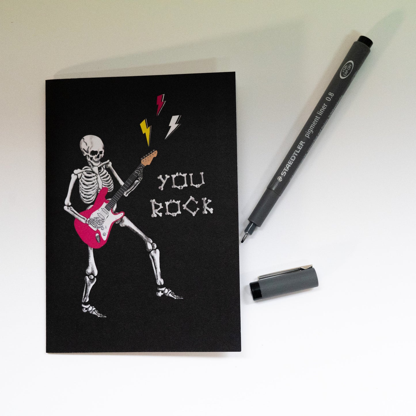 You Rock Skeleton Gothic Greetings Card