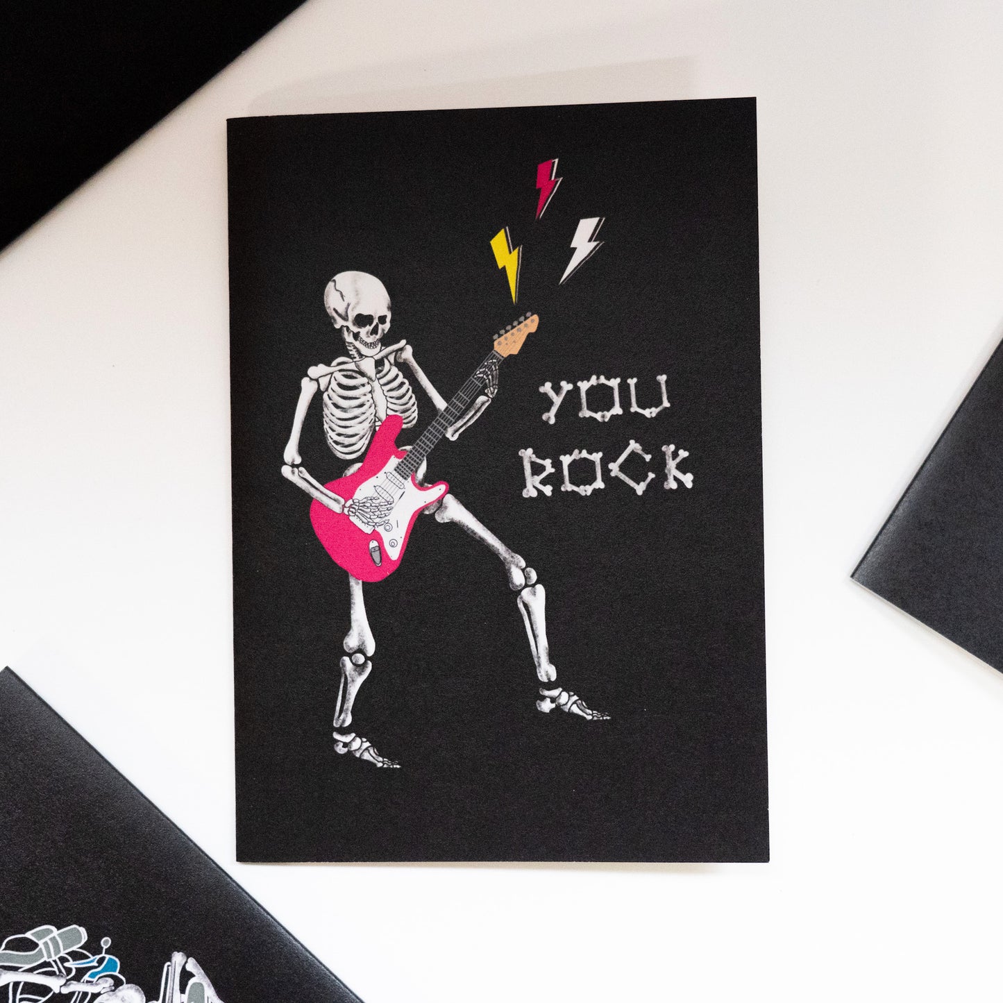 You Rock Skeleton Gothic Greetings Card