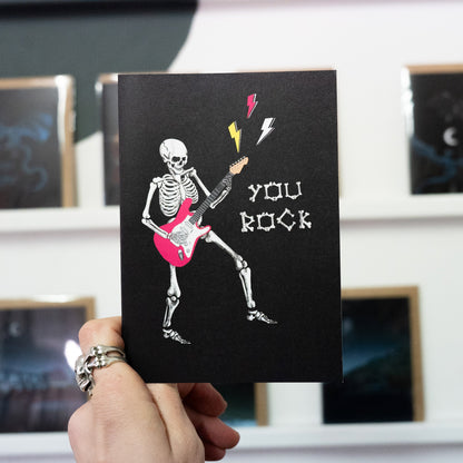 You Rock Skeleton Gothic Greetings Card