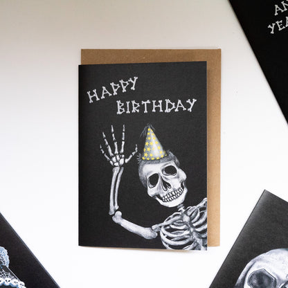 Happy Birthday Skeleton Gothic Greetings Card