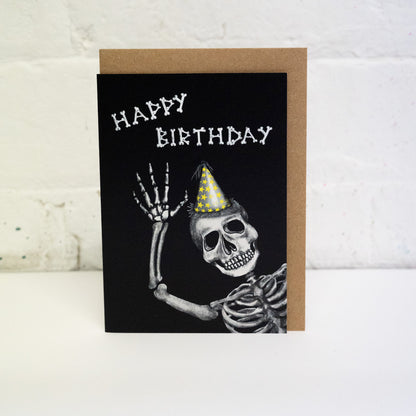Happy Birthday Skeleton Gothic Greetings Card