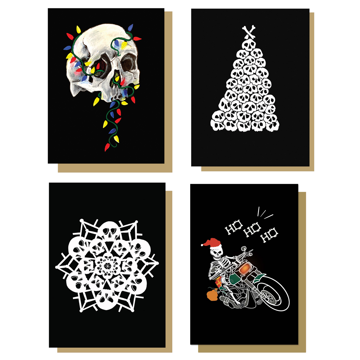 Set of 12 Skull Christmas Cards