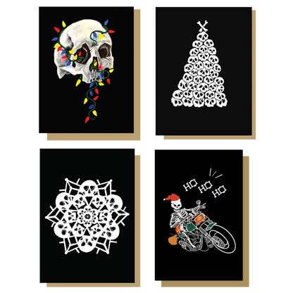 Set of 12 Skull Christmas Cards