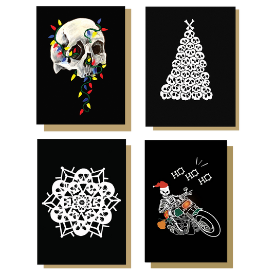 Set of 12 Skull Christmas Cards