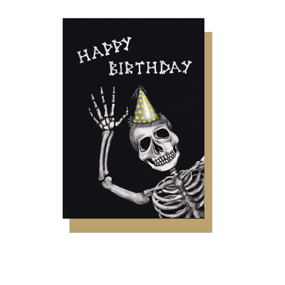 Happy Birthday Skeleton Gothic Greetings Card