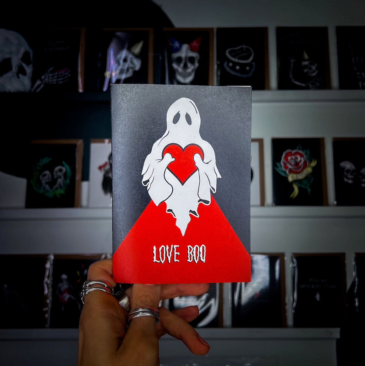 Love Boo Ghost Gothic Greetings Card