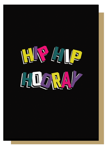 Hip Hip Hooray Bold Alphabet Greetings Card by Wayward