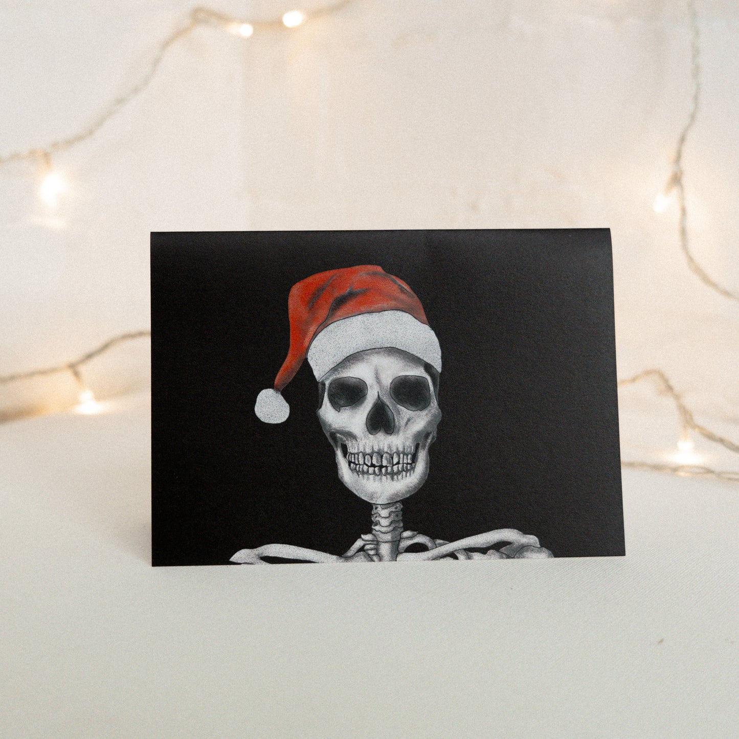 Santa Skeleton Gothic Christmas Card