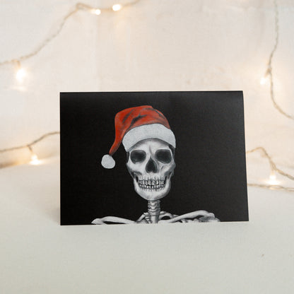 Santa Skeleton Gothic Christmas Card