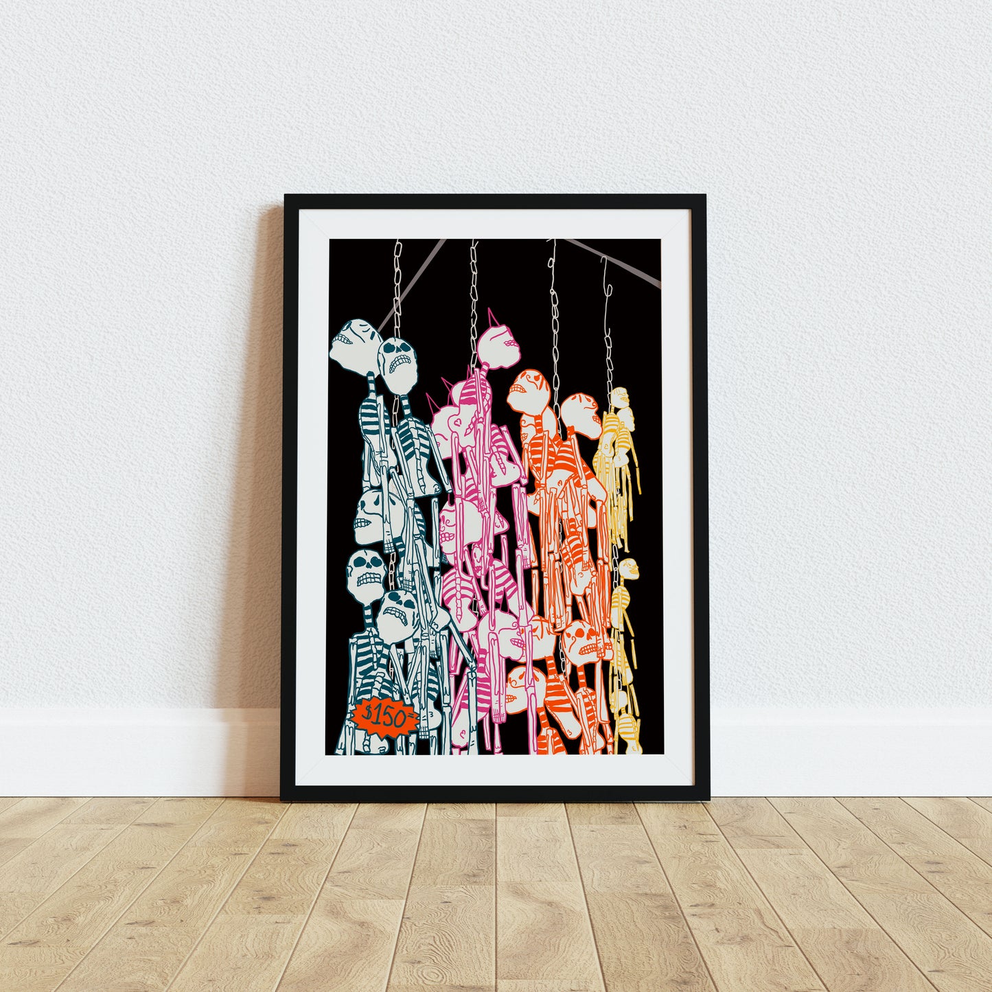 Mexico Market Calacas Skeleton Art Print