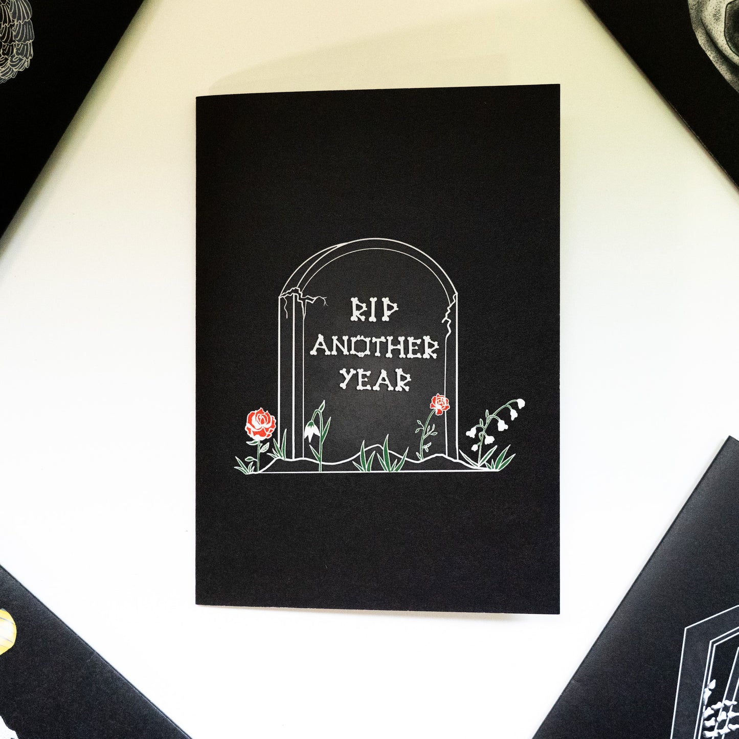 RIP Another Year Gravestone Gothic Birthday Card