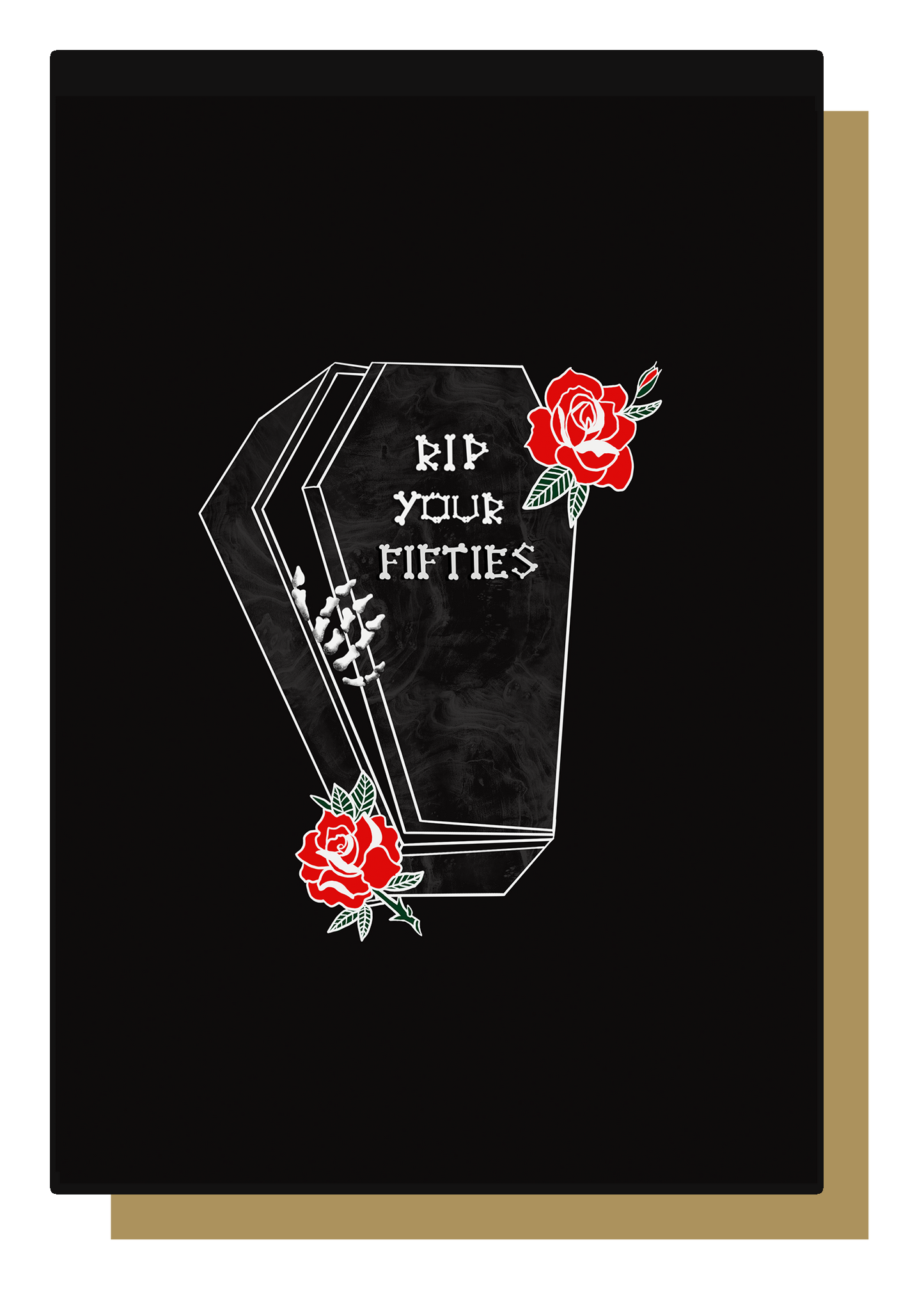 RIP Your Fifties Coffin Gothic 60th Birthday Card
