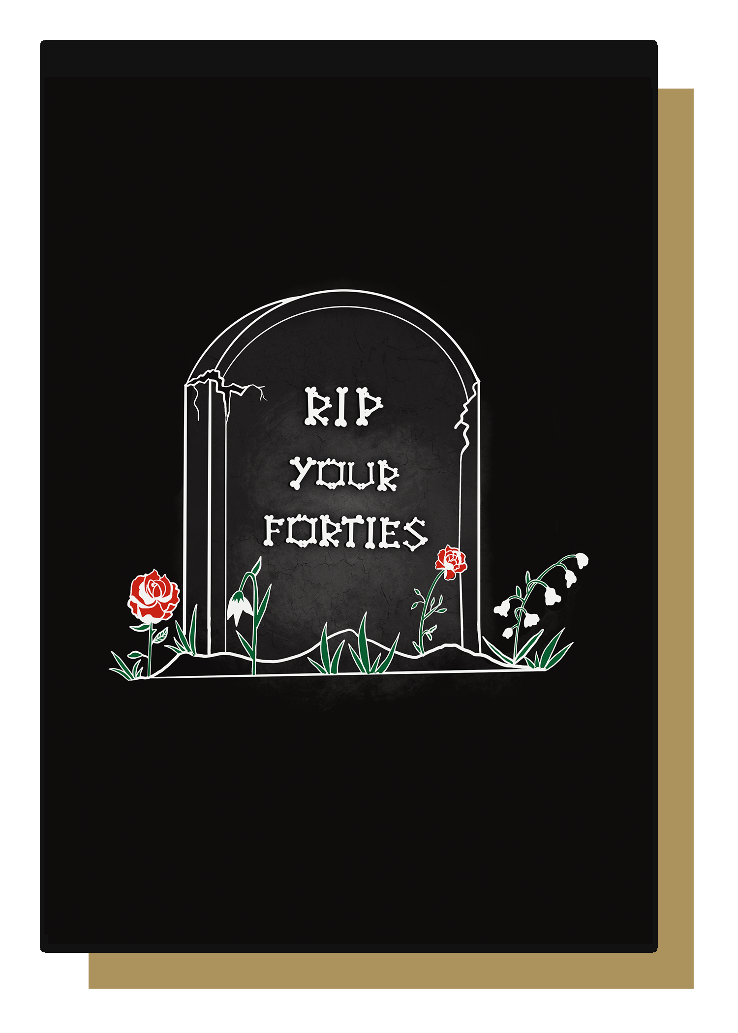 RIP Your Forties Gravestone Gothic 50th Birthday Card – Wayward
