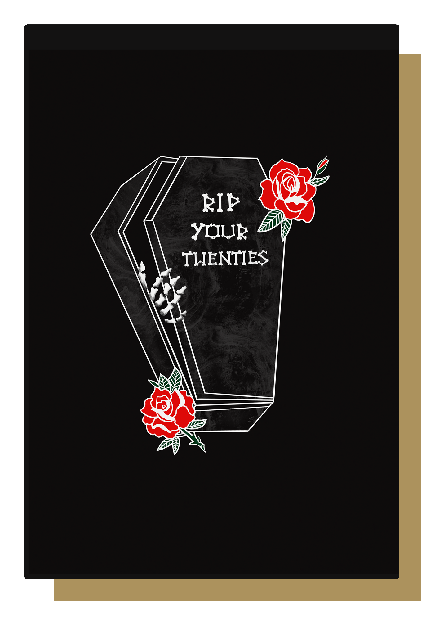 RIP Your Twenties Coffin Gothic 30th Birthday Card