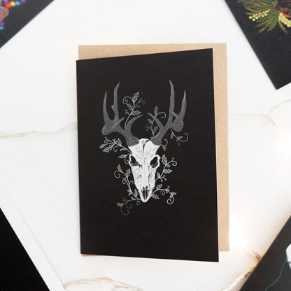 Set of 12 Deer Skull Christmas Cards