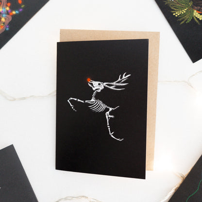 Set of 12 Deer Skull Christmas Cards