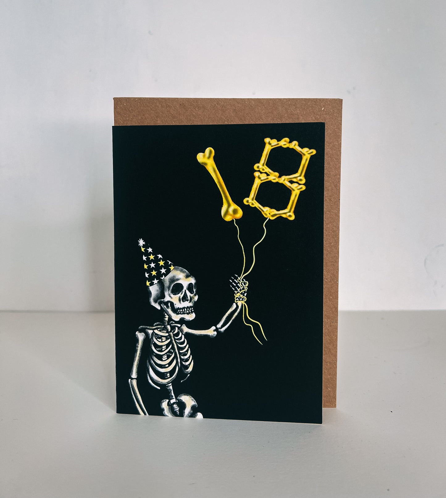 18th Balloon Skeleton Gothic Birthday Card