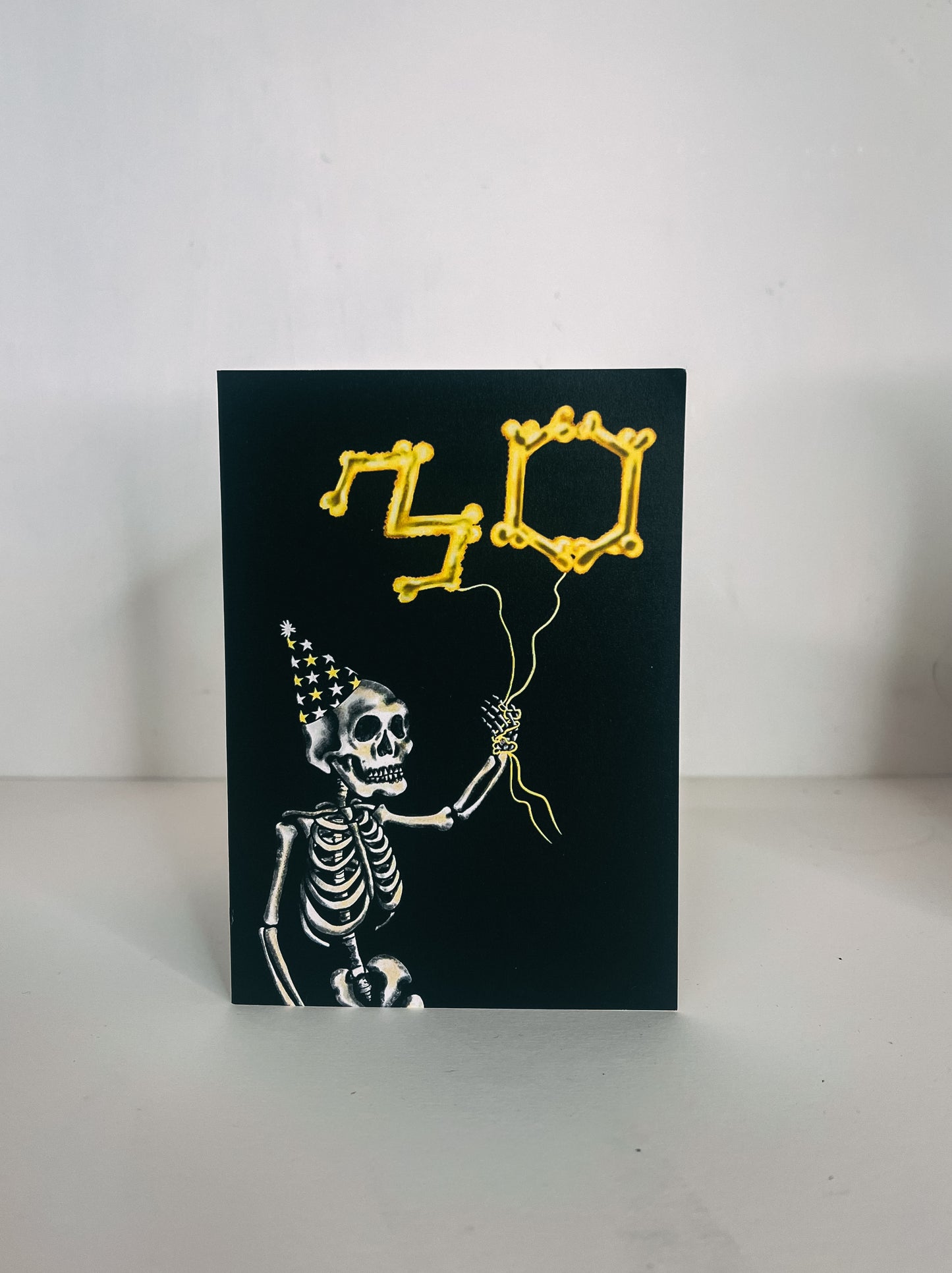 30 Balloon Skeleton Gothic Birthday Card