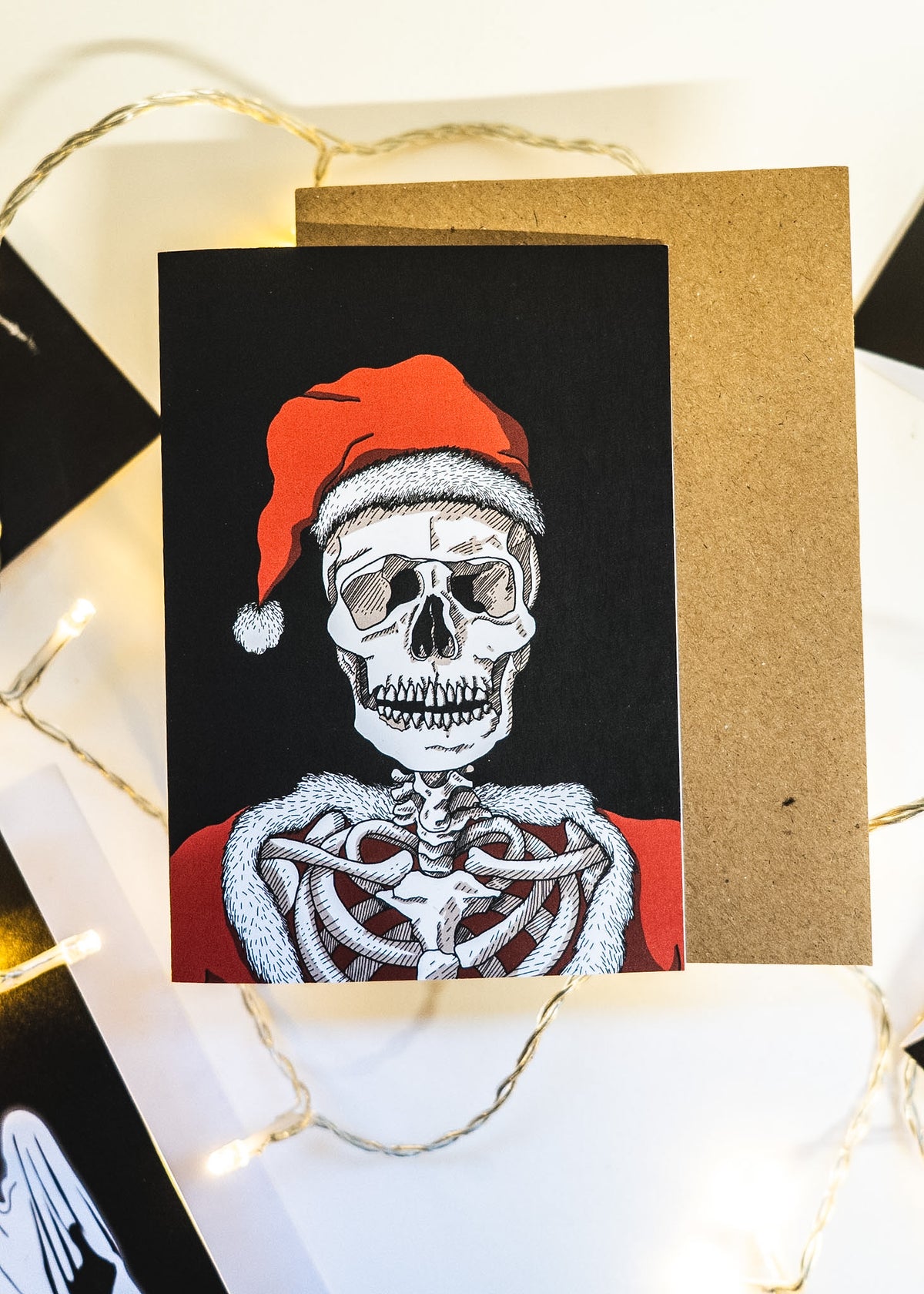 Santa Skeleton Gothic Christmas Card