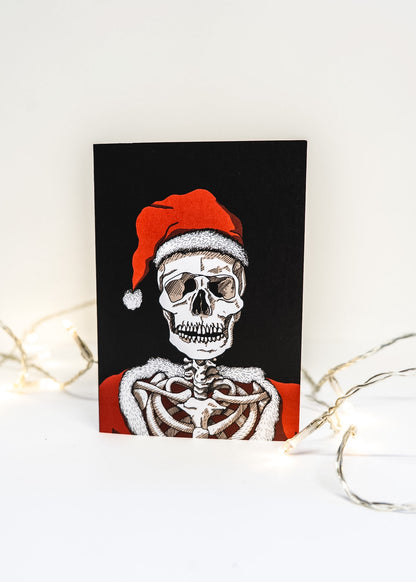 Santa Skeleton Gothic Christmas Card