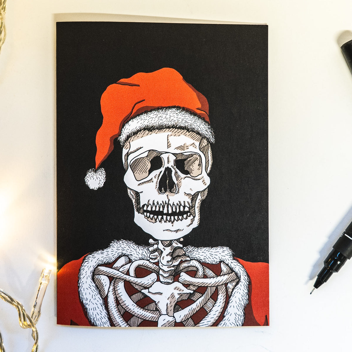 Santa Skeleton Gothic Christmas Card