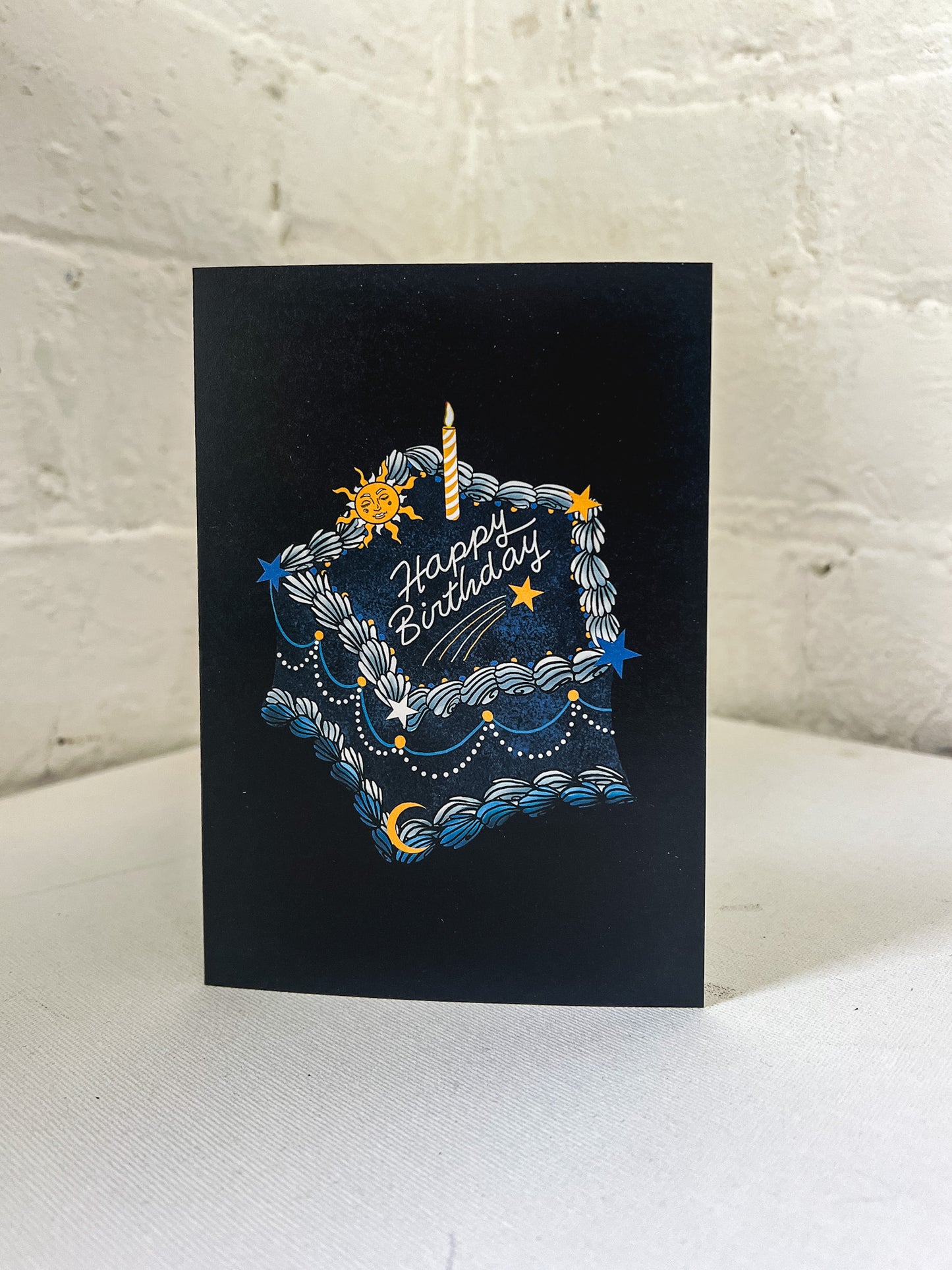Star Happy Birthday Cake Card
