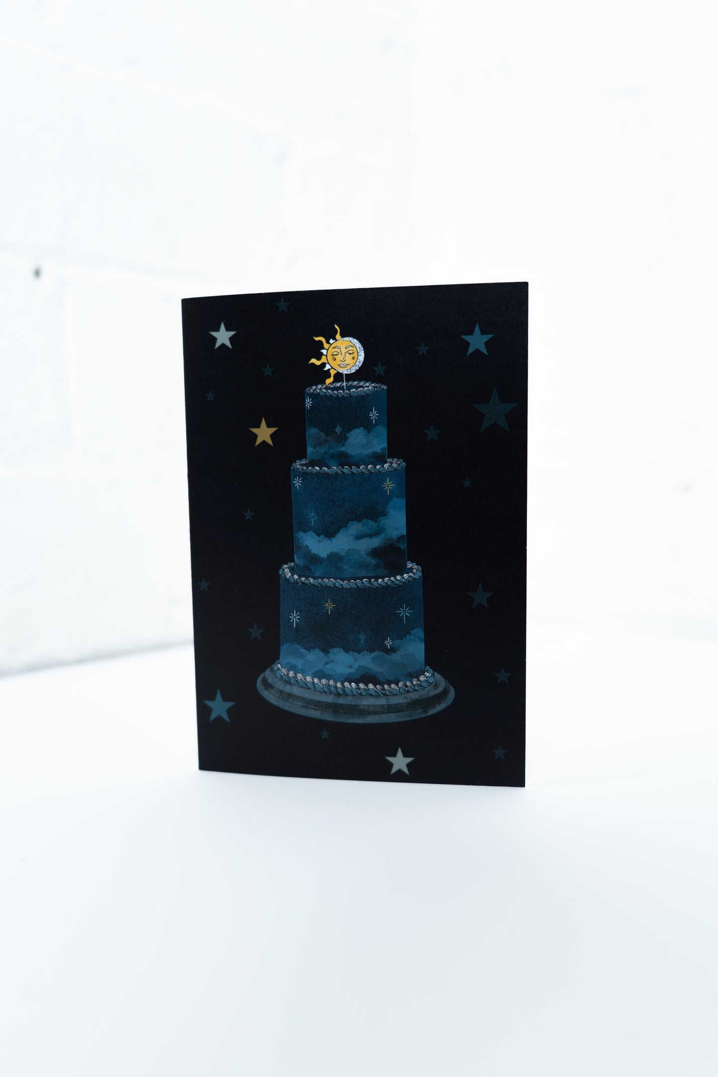 Sun, Moon and Stars Tier Cake Greetings Card