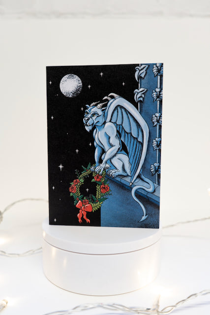 Geamhradh Gargoyle Gothic Christmas Card