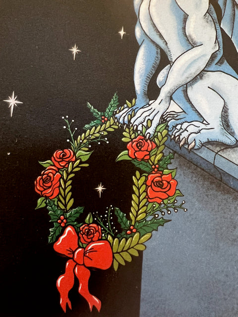 Geamhradh Gargoyle Gothic Christmas Card