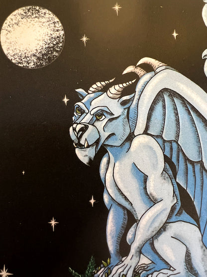 Geamhradh Gargoyle Gothic Christmas Card