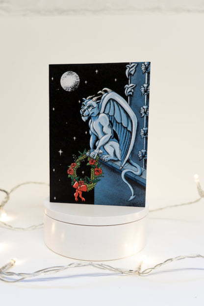 Geamhradh Gargoyle Gothic Christmas Card