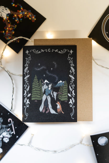 Winter Witch Gothic Christmas Card