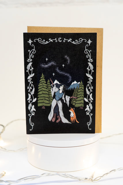 Winter Witch Gothic Christmas Card