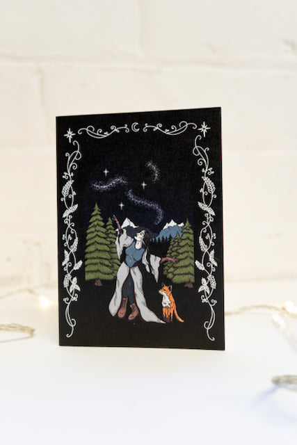 Winter Witch Gothic Christmas Card